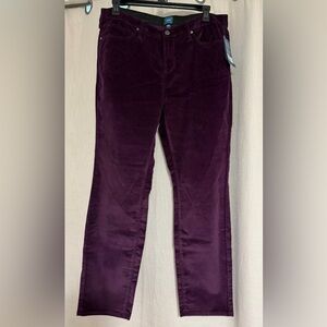 Jag Jeans Women Straight Leg Pants in Deep Plum 18W 32L